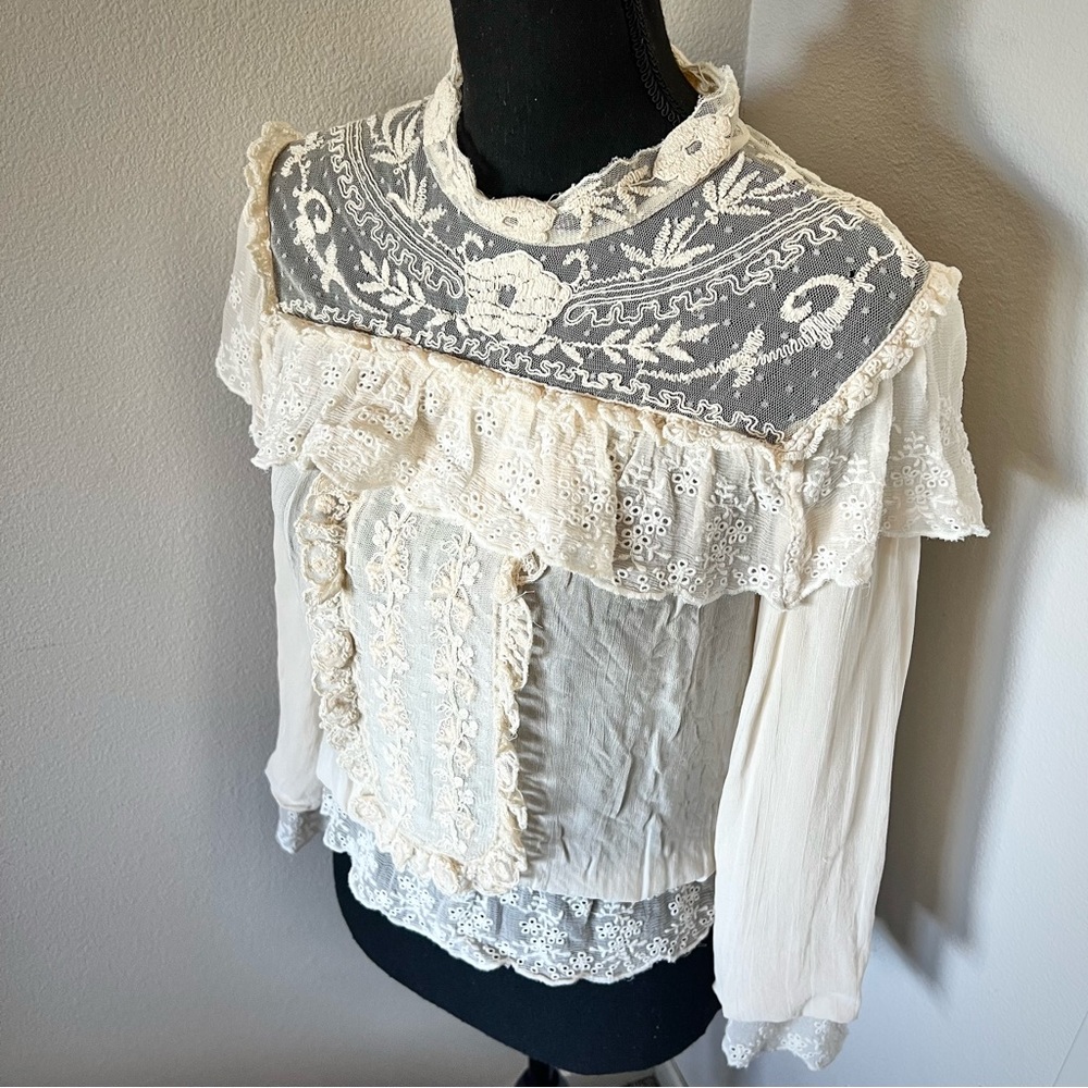 RARE EXC • Free People Florence Victorian Blouse • - Picture 3 of 11